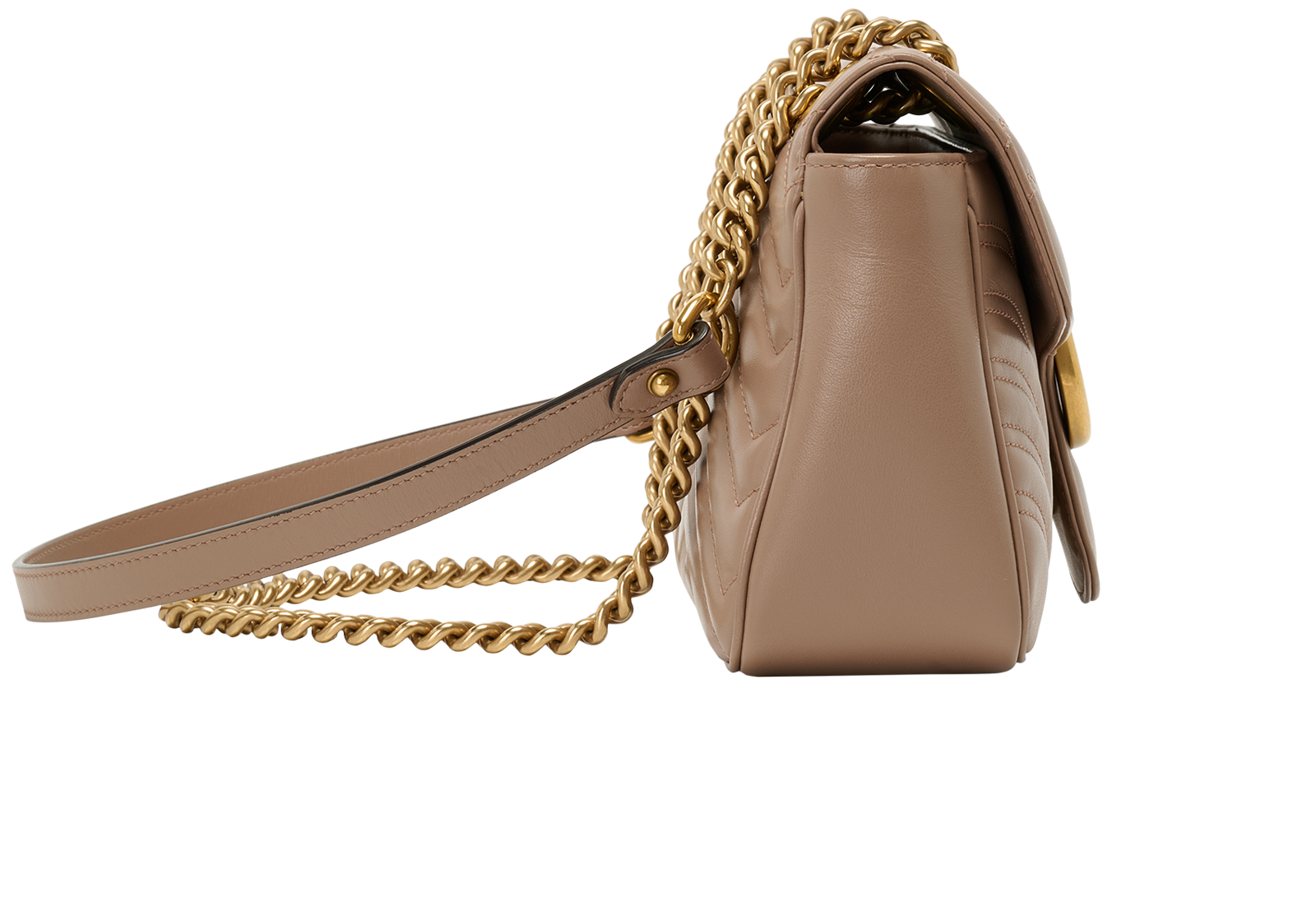 Medium GG Marmont, &pound;1,100, Handbags, Pink, Leather, Side view